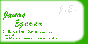 janos egerer business card